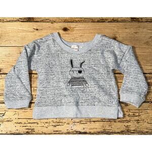 Red Egg And Ginger Toddler Size 24M Gray Pirate Bunny Sweatshirt NWT